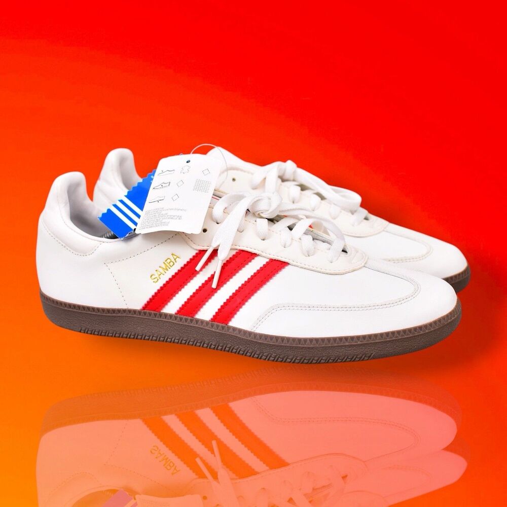 adidas samba men’s 13 sneakers shoes trainers red white gum classic g21947